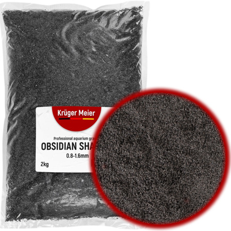 Kruger Meier Obsidian Shadow 0.8–1.6 mm – Piasek akwarystyczny 2 kg - Idealny do akwarium