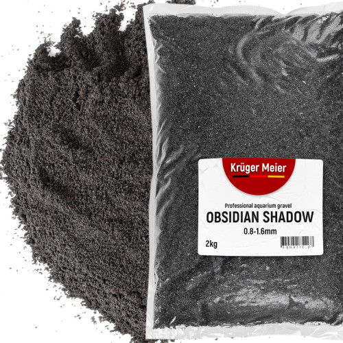 Kruger Meier Obsidian Shadow 0.8–1.6 mm – Piasek akwarystyczny 2 kg - Idealny do akwarium