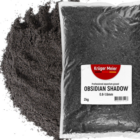 Kruger Meier Obsidian Shadow 0.8–1.6 mm – Piasek akwarystyczny 2 kg - Idealny do akwarium