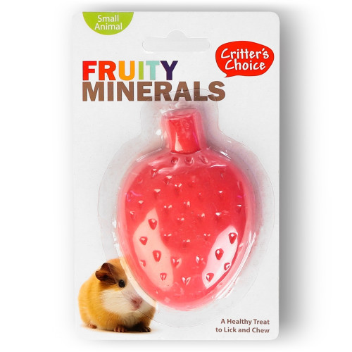Kostka wapienna dla gryzoni HappyPet Fruity Minerals 60 g truskawkowa
