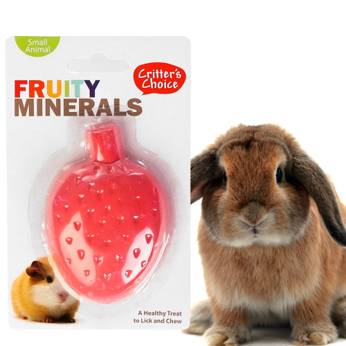 Kostka wapienna dla gryzoni HappyPet Fruity Minerals 60 g truskawkowa