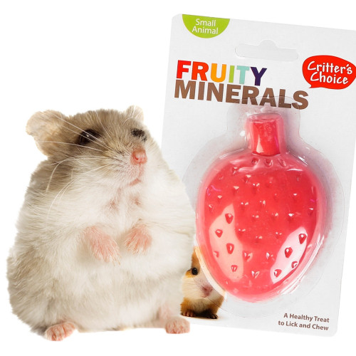 Kostka wapienna dla gryzoni HappyPet Fruity Minerals 60 g truskawkowa