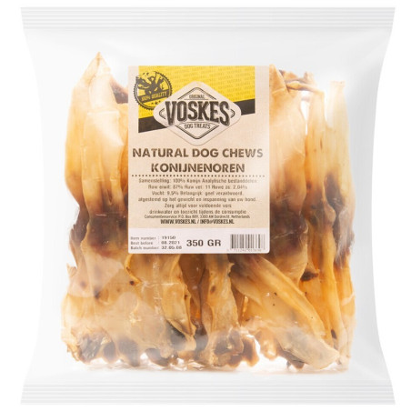 Voskes Rabbit Ears - suszone uszy królicze 350g | Naturalna przekąska dla psa