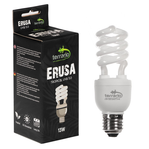 Terrario Erusa Tropical UVB 5.0 żarówka spiralna 13W - Idealna do tropikalnych terrariów