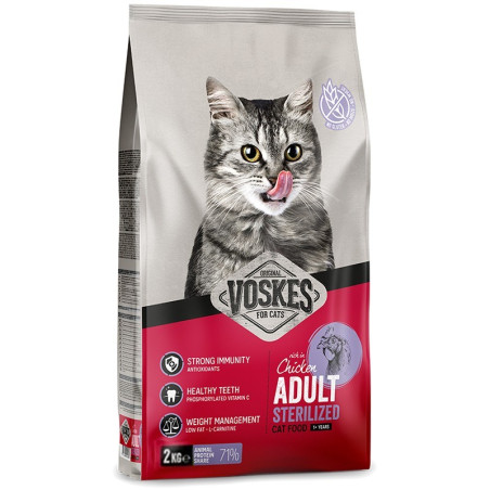Voskes Adult Sterilized Chicken 2kg - kontrola wagi i zdrowie po sterylizacji