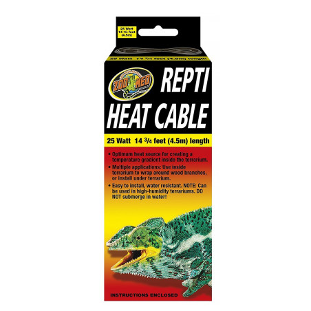 ZOOMED Repti Heat Cable 25W - kabel grzewczy 4,5m - Idealny do terrarium
