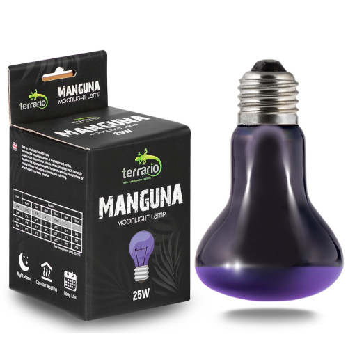 Terrario Manguna Moonlight Lamp - żarówka nocna 25W | Idealna do terrarium, bezpieczne nocne światło