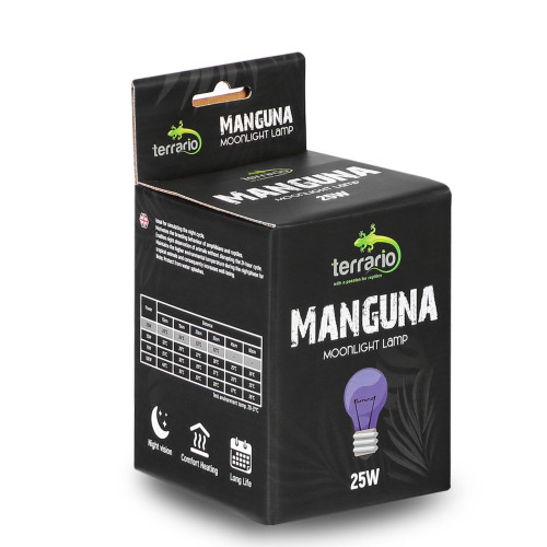Terrario Manguna Moonlight Lamp - żarówka nocna 25W | Idealna do terrarium, bezpieczne nocne światło