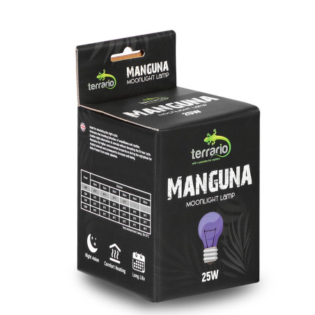 Terrario Manguna Moonlight Lamp - żarówka nocna 25W | Idealna do terrarium, bezpieczne nocne światło