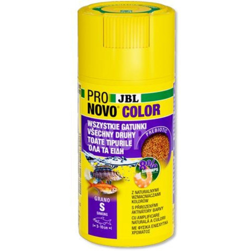 Pokarm wybarwiający JBL Pronovo Color Grano S - granulki wzmacniające kolor dla ryb akwariowych