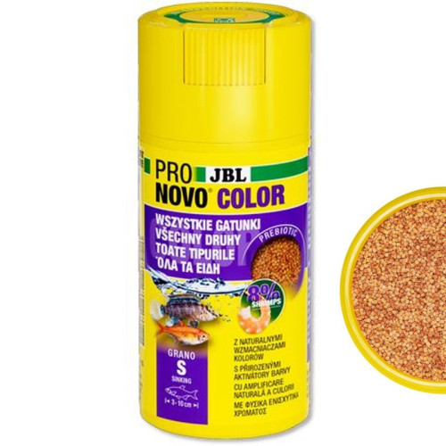 Pokarm wybarwiający JBL Pronovo Color Grano S - granulki wzmacniające kolor dla ryb akwariowych