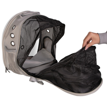 Furrever Friends CatVision Tent Grey - Bezpieczny plecak-transporter dla kota i psa