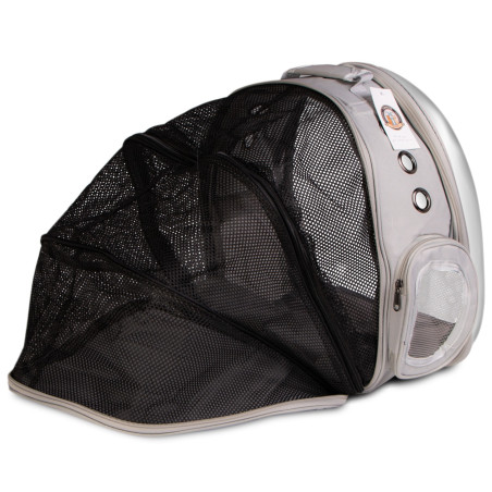 Furrever Friends CatVision Tent Grey - Bezpieczny plecak-transporter dla kota i psa