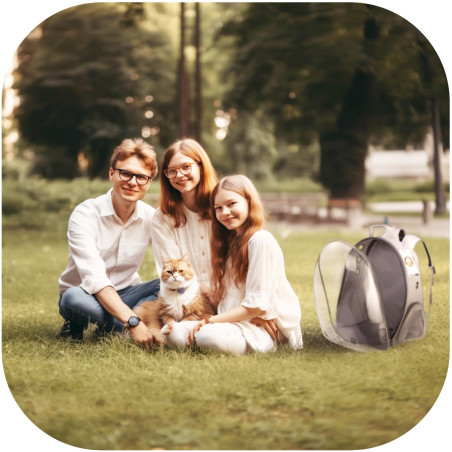 Furrever Friends CatVision Tent Grey - Bezpieczny plecak-transporter dla kota i psa