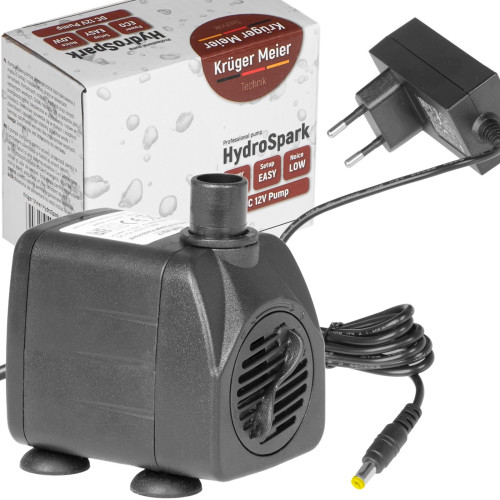 Kruger Meier HydroSpark All Connect pompa wody 1500 l/h 12V i 230V - Idealna do oczka wodnego