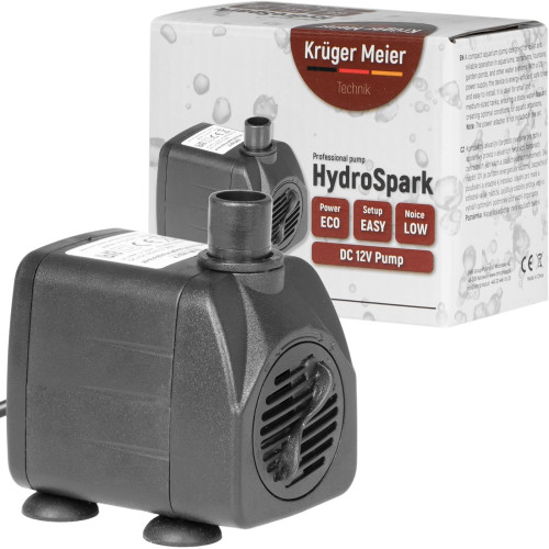 Kruger Meier HydroSpark All Connect pompa wody 1500 l/h 12V i 230V - Idealna do oczka wodnego