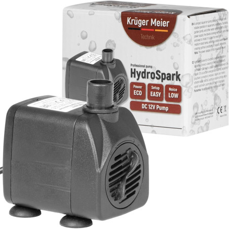 Kruger Meier HydroSpark All Connect pompa wody 1500 l/h 12V i 230V - Idealna do oczka wodnego