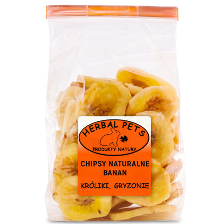 Herbal Pets - Chipsy naturalne Banan 75g | Naturalna przekąska dla gryzoni