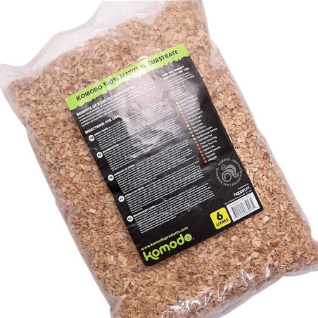 Komodo Fine Beech Chips 6l zrębki bukowe drobne - Naturalne i bezpieczne do terrarium