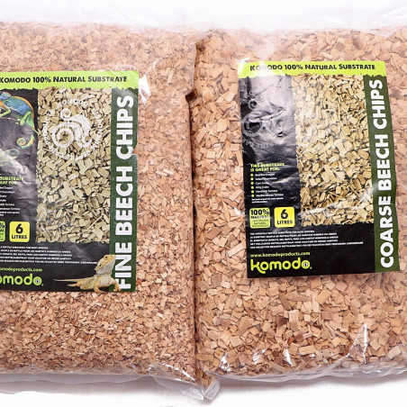 Komodo Fine Beech Chips 6l zrębki bukowe drobne - Naturalne i bezpieczne do terrarium
