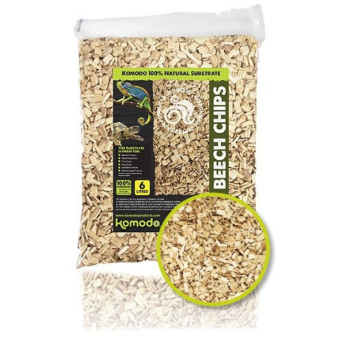 Komodo Fine Beech Chips 6l zrębki bukowe drobne - Naturalne i bezpieczne do terrarium