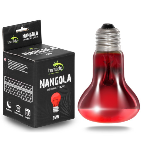Żarówka podczerwienna Terrario Nangola Red Night Light 25W, czerwone nocne światło do terrarium