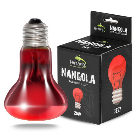 Żarówka podczerwienna Terrario Nangola Red Night Light 25W, czerwone nocne światło do terrarium