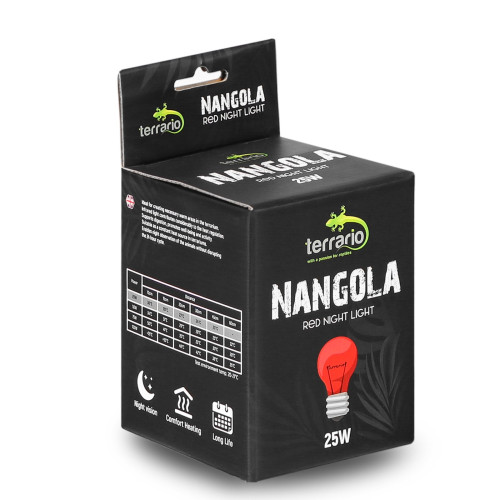 Żarówka podczerwienna Terrario Nangola Red Night Light 25W, czerwone nocne światło do terrarium