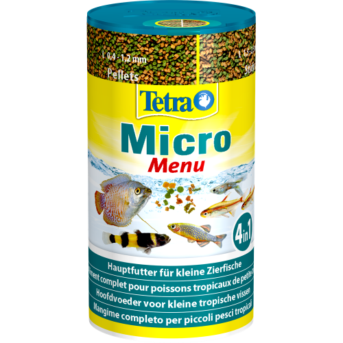 Tetra Micro Menu 100ml - zestaw pokarmów 4 w 1 | Idealne dla małych rybek