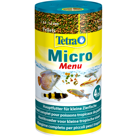 Tetra Micro Menu 100ml - zestaw pokarmów 4 w 1 | Idealne dla małych rybek
