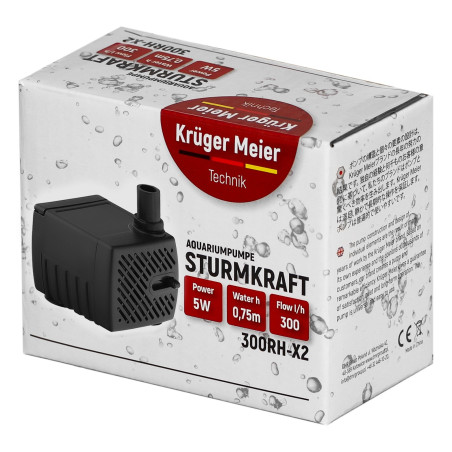 Kruger Meier Sturmkraft 300RH-X2 - pompa wody 300l/h | Cicha, energooszczędna do oczka wodnego