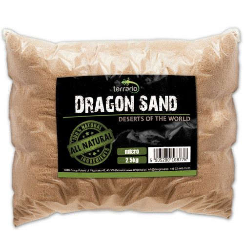 Terrario Dragon Sand 2.5kg - mikro piasek pustynny | Bezpyłowy, naturalny wygląd idealny do terrarium