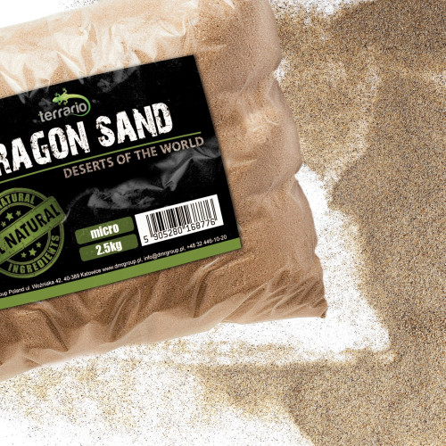 Terrario Dragon Sand 2.5kg - mikro piasek pustynny | Bezpyłowy, naturalny wygląd idealny do terrarium