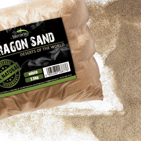 Terrario Dragon Sand 2.5kg - mikro piasek pustynny | Bezpyłowy, naturalny wygląd idealny do terrarium