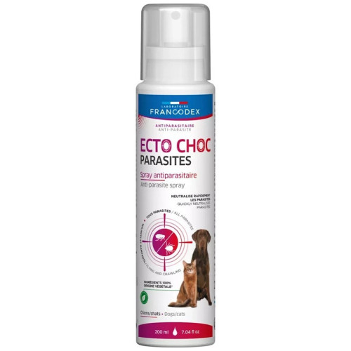 Francodex Echo Choc Parasites Spray Dla Psa i Kota 200 ml - Skuteczna ochrona przed pchłami i kleszczami