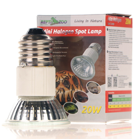 Repti-Zoo Mini Halogen Spot 20W - Idealny do małych terrariów, szybkie ogrzewanie