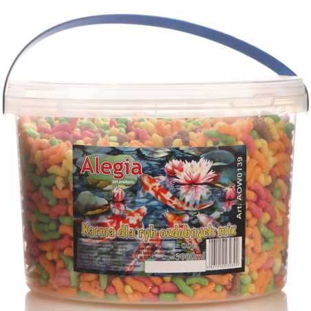 Karma dla karpi Koi Alegia Mix Pałeczki 3L, pełnowartościowy pokarm do oczka wodnego