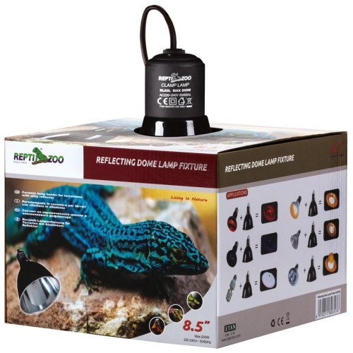Repti-Zoo Oprawka z kloszem na żarówkę do 200W - Idealna do terrarium, szybka wysyłka