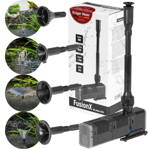 Kruger Meier FusionX 1200 zestaw fontannowy z filtrem do oczka wodnego - Krystaliczna woda