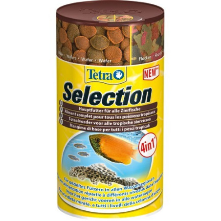 Tetra Selection 250ml - cztery pokarmy w jednej puszce | Pełne żywienie dla zdrowych i barwnych rybek