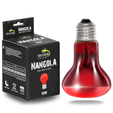 Terrario Nangola Red Night Light - żarówka podczerwona 50W | Idealna do nocnego ogrzewania terrarium