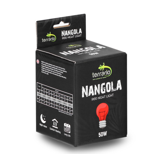 Terrario Nangola Red Night Light - żarówka podczerwona 50W | Idealna do nocnego ogrzewania terrarium