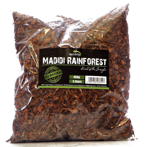 Terrario Madidi Rainforest 5l 500g - drobne zrębki kokosa - Idealne do terrarium