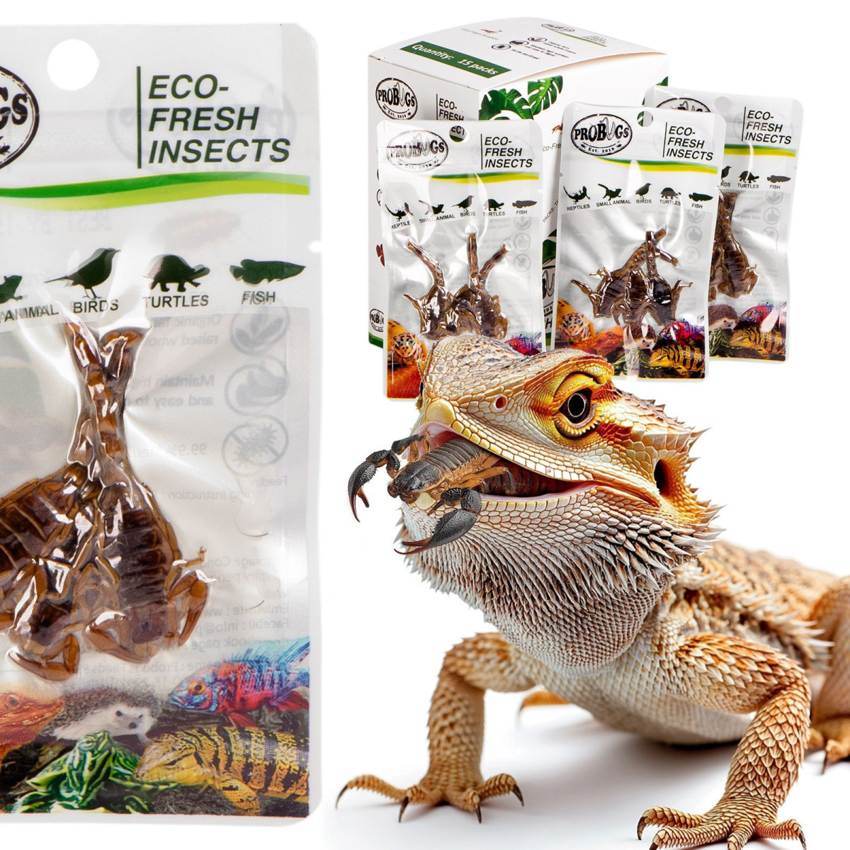 ProBugs Eco-Fresh Scorpion 15 x 3pcs - świeże skorpiony 15 saszetek – bezpieczny i odżywczy pokarm dla gadów