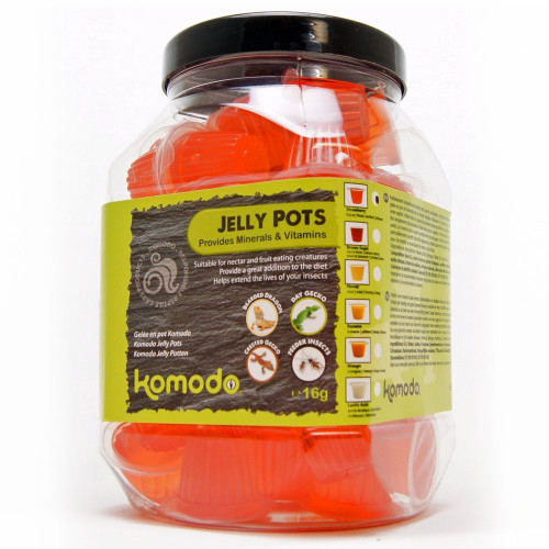 Komodo Jelly Pot Strawberry - pokarm truskawka w żelu | Łatwe karmienie i wysoka przyswajalność