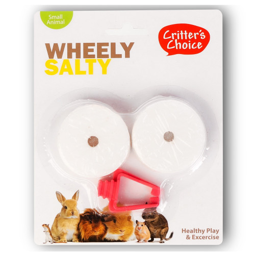 HappyPet Wheely Salty - sól z uchwytem dla gryzoni | Łatwe podwieszenie, naturalne minerały