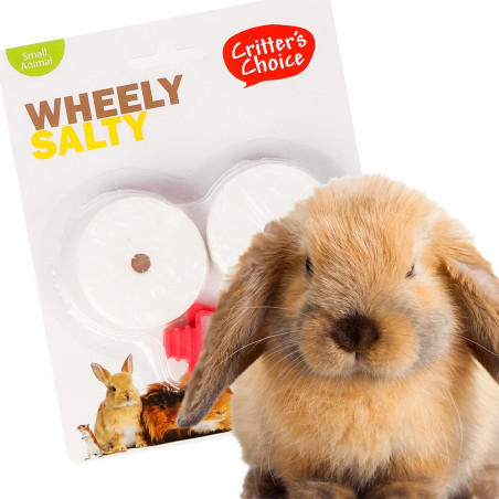 HappyPet Wheely Salty - sól z uchwytem dla gryzoni | Łatwe podwieszenie, naturalne minerały
