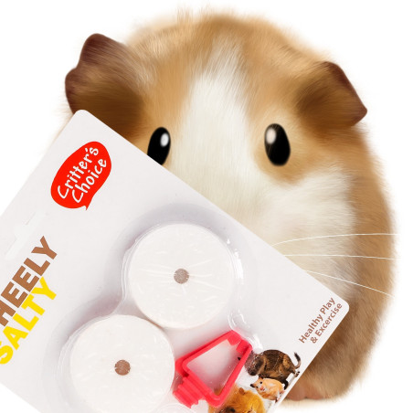 HappyPet Wheely Salty - sól z uchwytem dla gryzoni | Łatwe podwieszenie, naturalne minerały