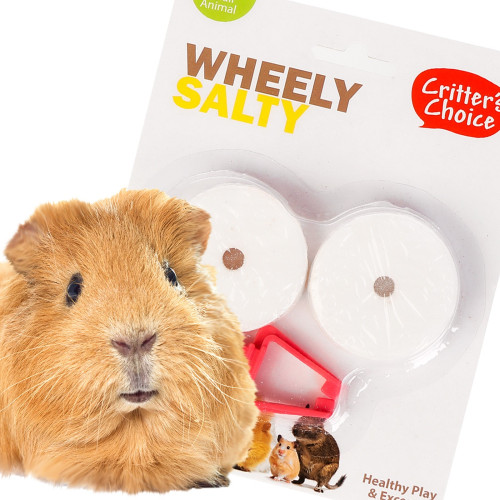 HappyPet Wheely Salty - sól z uchwytem dla gryzoni | Łatwe podwieszenie, naturalne minerały