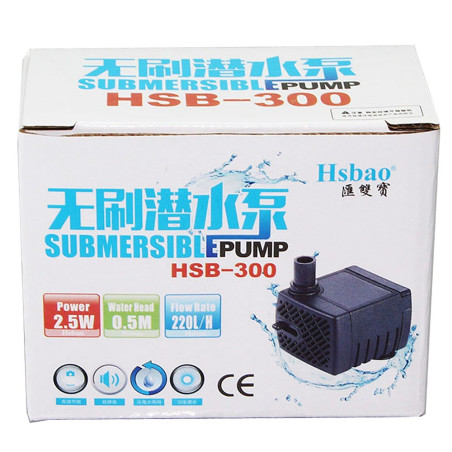 Hsbao HSB-300 - pompa 220l/h | Cicha i energooszczędna, idealna do akwarium morskiego